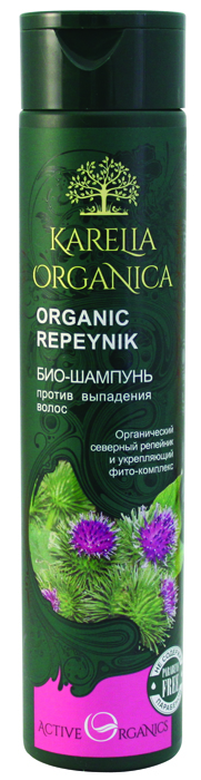 Karelia Organica Био шампунь Organic REPEYNIK Против выпадения волос, 310 мл420404 Karelia Organica Био шампунь Organic REPEYNIK Против выпадения волос, 310 мл420404Био-шампунь Organic Repeynik создан на основе органических экстрактов карельских трав специально против выпадения волос. Органический северный репейник повышает снабжение волосяных луковиц кислородом и питательными веществами, укрепляет корни волос, восстанавливает структуру, ускоряет рост здоровых волос. Органический конский каштан оказывает на кожу головы тонизирующее действие, препятствует быстрому загрязнению волос. Укрепляющий фито-комплекс активно борется со старением волос, стимулирует обменные процессы в коже головы, обеспечивает проникновение питательных веществ в фолликулы, способствует укреплению волосяных луковиц, значительно сокращает потерю волос.