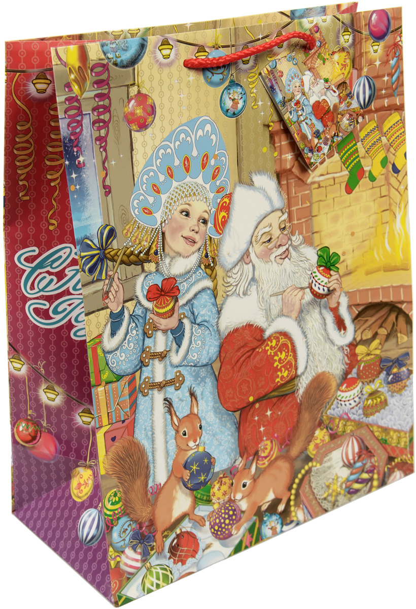 Пакет подарочный Magic Time Внучка Деда Мороза, 26 х 32,4 х 12,7 см75319 Пакет подарочный Magic Time Внучка Деда Мороза, 26 х 32,4 х 12,7 см75319Новогодний подарочный пакет Внучка Деда Мороза от Magic Time - это стильный и практичный вариант упаковки подарка к любимому всеми празднику. Авторский дизайн, красочное изображение, тематический рисунок - все слагаемые оригинального оформления подарка. Окружите близких людей вниманием и заботой, вручив презент в нарядном, праздничном оформлении. Пакет с матовой ламинацией изготовлен из плотной бумаги. Для удобства переноски имеются две веревочные ручки. Дно укреплено картоном.