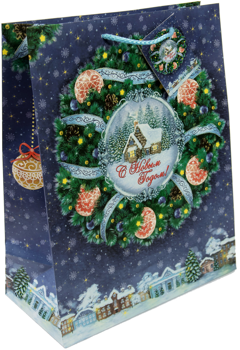 Пакет подарочный Magic Time Новогодний венок, 33 х 45,7 х 10,2 см75331 Пакет подарочный Magic Time Новогодний венок, 33 х 45,7 х 10,2 см75331Новогодний подарочный пакет Новогодний венок от Magic Time - это стильный и практичный вариант упаковки подарка к любимому всеми празднику. Авторский дизайн, красочное изображение, тематический рисунок - все слагаемые оригинального оформления подарка. Окружите близких людей вниманием и заботой, вручив презент в нарядном, праздничном оформлении. Пакет с матовой ламинацией изготовлен из плотной бумаги. Для удобства переноски имеются две веревочные ручки. Дно укреплено картоном.