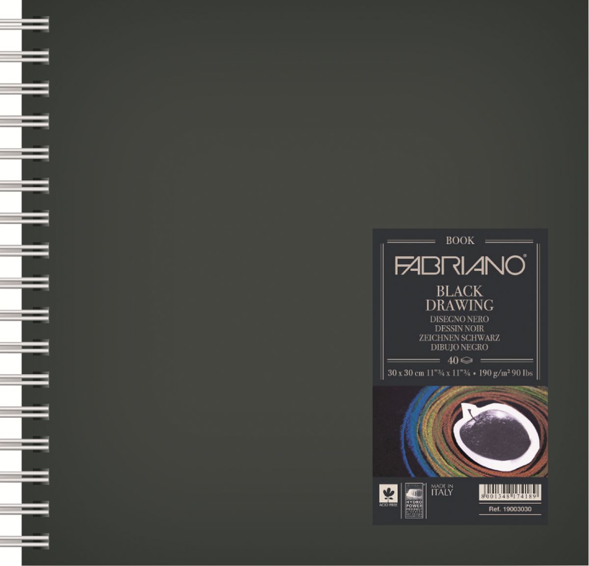 Fabriano Блокнот для зарисовок Black Drawing Book цвет черный 40 листов 1900151519001515 Fabriano Блокнот для зарисовок Black Drawing Book цвет черный 40 листов 1900151519001515Блокнот для зарисовок Black Drawing Book с черной бумагой прекрасно подойдут для работы не только ручками, маркерами, тушью, но и акриловыми и темперными красками. Бумага для блокнотов изготавливается из 100% целлюлозы без использования кислот, что гарантирует сохранность бумаги на долгие годы.