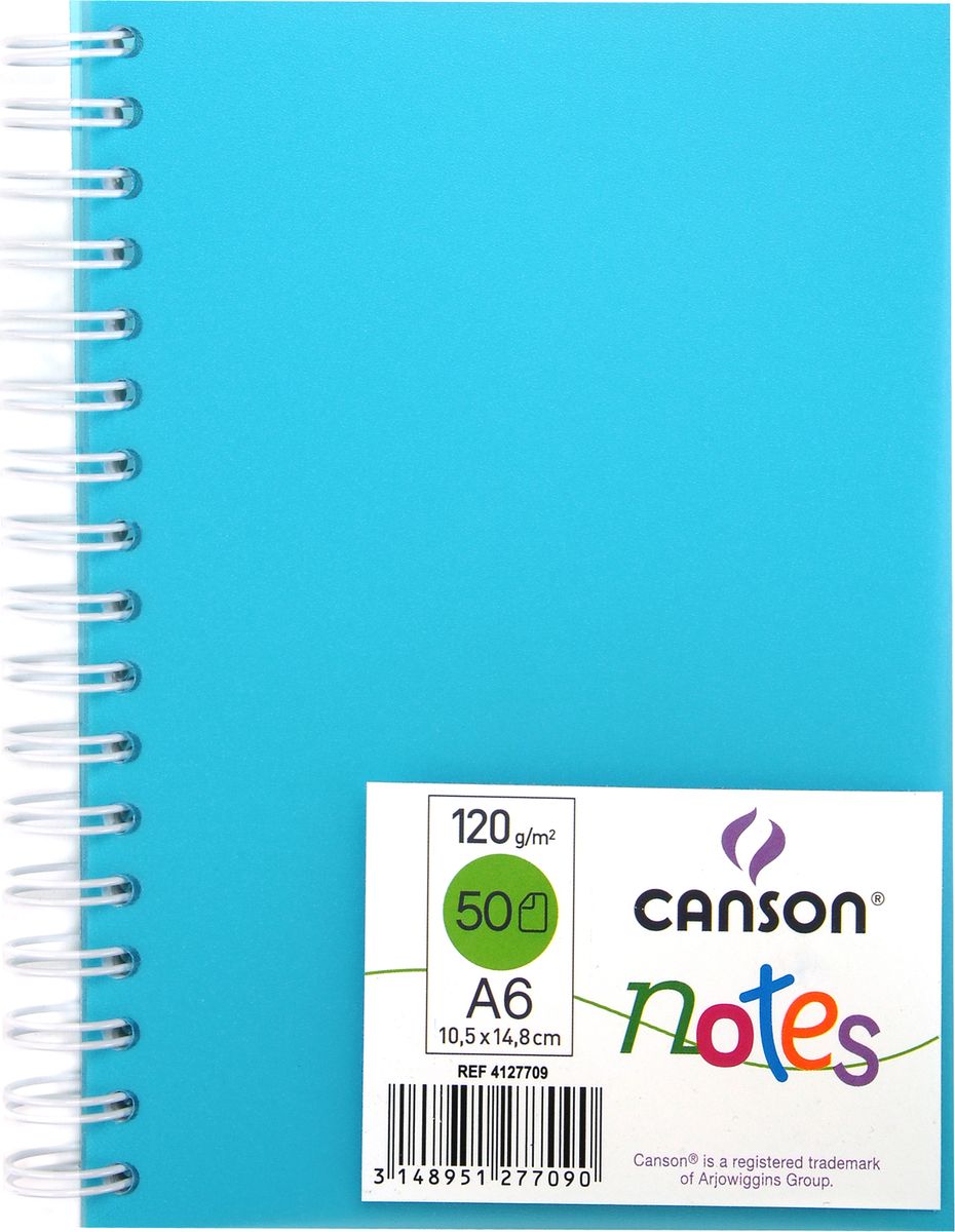 Canson Блокнот для зарисовок Canson Notes цвет голубой 50 листов 204127709204127709 Canson Блокнот для зарисовок Canson Notes цвет голубой 50 листов 204127709204127709Блокноты Canson Notes прекрасно подходят для современных художников. Они идеальны для ежедневных записей, набросков, карандаша, пастели и чернил.Благодаря высококачественной бумаге, гелиевые и масляные чернила не просачиваются, а пластиковая обложка защищает листы от смятия.Бумага в блокнотах соответствует международному стандарту ISO 9706, не содержит кислот, производится без применения оптических отбеливателей, устойчива к плесени.
