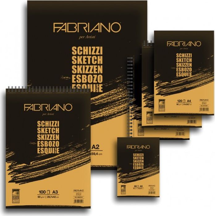 Fabriano Блокнот для зарисовок Schizzi 60 листов 5664259456642594 Fabriano Блокнот для зарисовок Schizzi 60 листов 5664259456642594блокноты Schizzi подходят для работы с разными сухими графическими материалами – пастелью, углем, чернографитными и цветными карандашами.Бумага для альбомов Schizzi изготавливается без добавления кислот и оптических отбеливателей и соответствует экологическим стандартам качества.