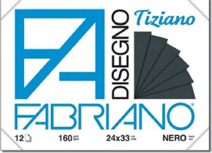 Fabriano Блок для пастели Tiziano цвет черный 12 листов68122433 Fabriano Блок для пастели Tiziano цвет черный 12 листов68122433Бумага для пастели Tiziano одна из самых популярных в мире. Бумага может быть использована не только для сухих техник (пастель, уголь, сепия, сангина, карандаш, акварельные краски и гуашь), но и для дизайнерских работ (скручивание, резка, склеивание, создание карт и т.д.).Tiziano изготавливается из целлюлозы и хлопка (40%). В состав не входят кислоты, что обеспечивает высокую светостойкость готовой работы. Благодаря зернистой, чуть шероховатой фактуре обеспечивается сцепление материалов с поверхностью бумаги.