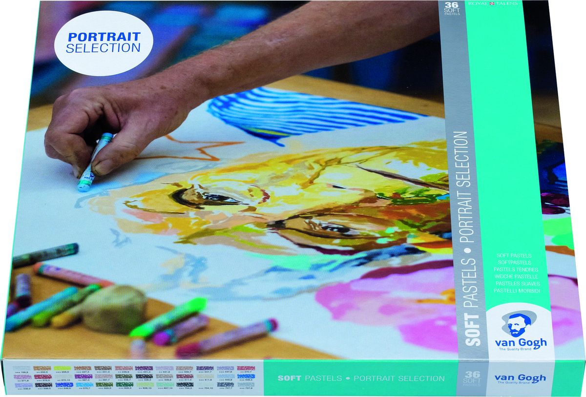 Royal Talens Набор сухой пастели Van Gogh 36 цветов90820136 Royal Talens Набор сухой пастели Van Gogh 36 цветов90820136Сухая пастель Van Gogh производится из чистых пигментов, смешанных с каолином. Не содержит тяжелых металлов и других вредных веществ. Благодаря идеальному сочетанию компонентов, пастель не рассыпается, а цветопередача остается на высоком уровне. Сухая пастель Van Gogh подходит для тонких и детальных прорисовок и может быть использована на таких поверхностях как: бумага, картон, камень, асфальт или дерево.