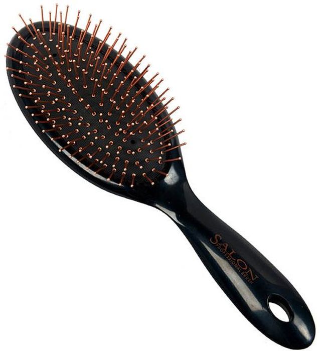 Щетка для волос массажная Salon Professional 8240СР, антибактериальная, пластиковая, зубцы - металлические штифты, L 220 мм334-8240CP Щетка для волос массажная Salon Professional 8240СР, антибактериальная, пластиковая, зубцы - металлические штифты, L 220 мм334-8240CPГлавной особенностью этой коллекции являются медные штифты, которые обладают антибактериальными свойствами. Благодаря использованию этих массажных щёток ваши волосы с каждым следующим применением становятся блестящими и здоровыми.Способ применения:Равномерное и гладкое расчёсывание волос.