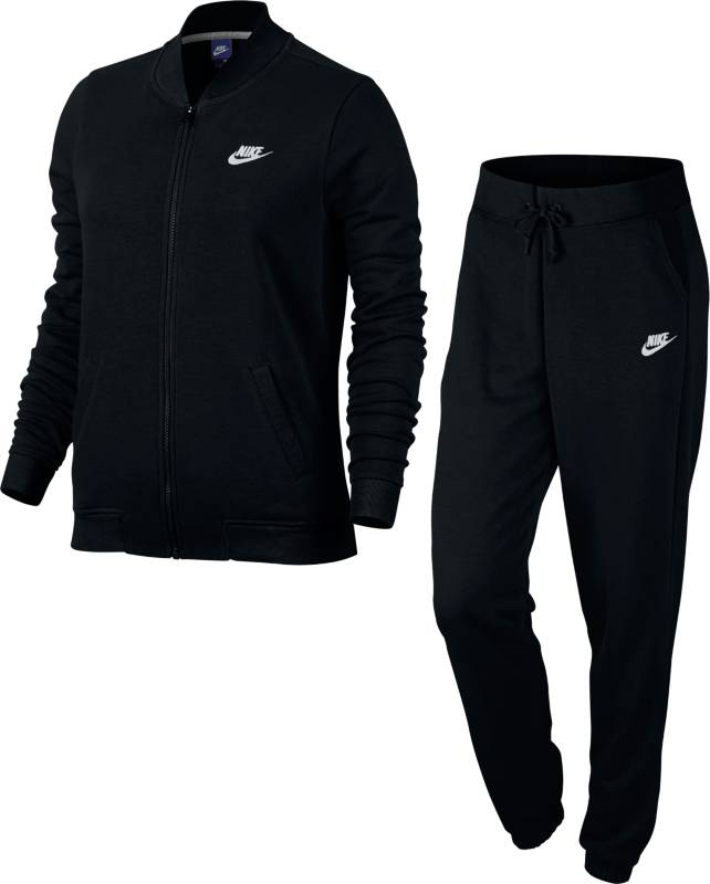 Спортивный костюм женский Nike NSW TRK Suit FT, цвет: черный. 831119-010. Размер L (48/50)831119-010 Спортивный костюм женский Nike NSW TRK Suit FT, цвет: черный. 831119-010. Размер L (48/50)831119-010Женский спортивный костюм Nike Sportswear, состоящий из олимпийки и брюк, обеспечивает абсолютный комфорт в спортивном стиле. Воротник в стиле школьной куртки создает стильный образ, а прямой крой брюк обеспечивает удобную посадку. Материал френч терри обеспечивает мягкость и комфорт без утяжеления.