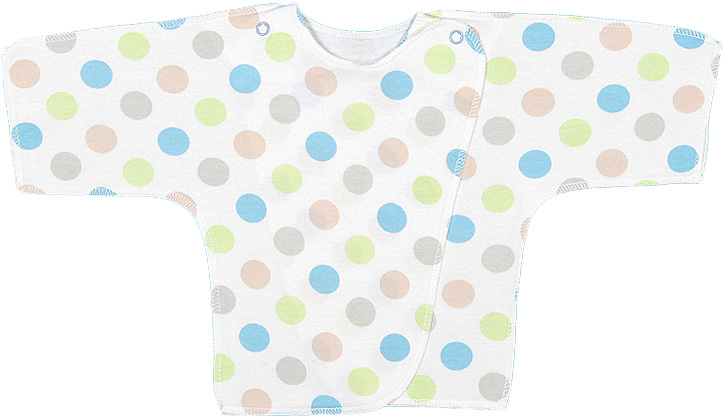 Распашонка для мальчика Чудесные одежки, цвет: белый, голубой, салатовый. 5082. Размер 68