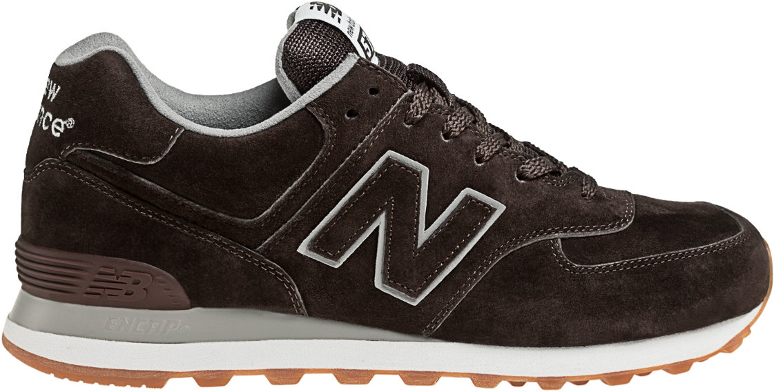 Кроссовки мужские New Balance 574, цвет: коричневый. ML574FSB/D. Размер 10,5 (44,5)ML574FSB/D Кроссовки мужские New Balance 574, цвет: коричневый. ML574FSB/D. Размер 10,5 (44,5)ML574FSB/DСтильные мужские кроссовки от New Balance 574 - идеальная модель для активных людей.Обувь выполнена из натуральной замши и оформлена сбоку аппликацией в виде логотипа бренда, на язычке - фирменной текстильной нашивкой, на заднике - вышитой надписью New Balance. Подкладка выполнена из мягкого текстиля. Удобная шнуровка надежно фиксирует модель на стопе. Съемная стелька из пластика EVA обеспечивает комфорт и амортизацию при движении. Перфорация на стельке позволяет ногам дышать. Подошва с применением технологии Encap снижает нагрузку на ноги, дает повышенный комфорт и гасит удар при ходьбе.В таких кроссовках вашим ногам будет комфортно и уютно.