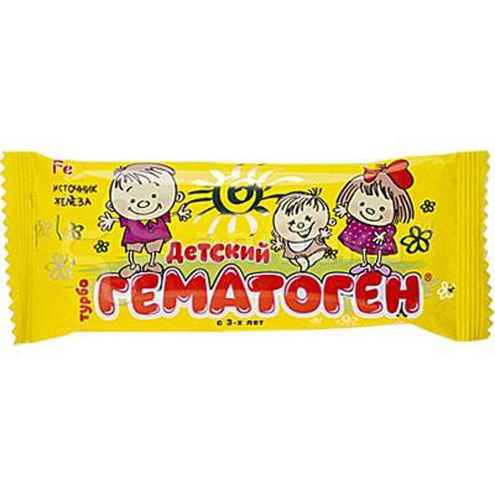 Гематоген Турбо, детский, 30 г221269 Гематоген Турбо, детский, 30 г221269Гематоген Турбо - БАД, общеукрепляющий, противоанемический, дополнительный источник железа. Сфера применения: Витаминология.Товар сертифицирован.Уважаемые клиенты!Обращаем ваше внимание на возможные изменения в дизайне упаковки. Качественные характеристики товара остаются неизменными. Поставка осуществляется в зависимости от наличия на складе.