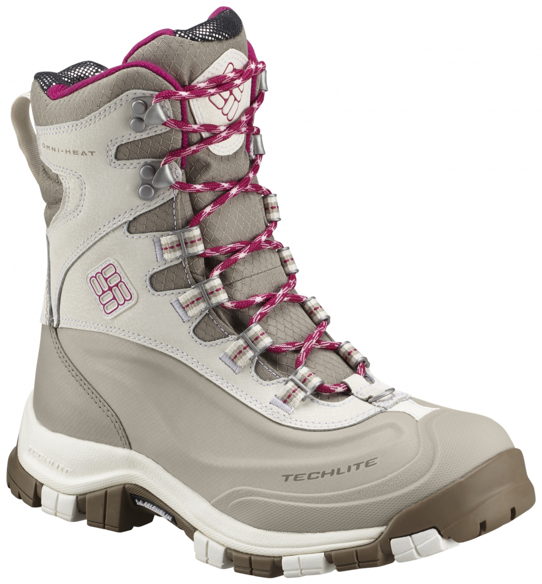 Ботинки женские Columbia Bugaboot Plus Omni-Heat Michelin, цвет: белый. 1761011-125. Размер 7,5 (38)1761011-125 Ботинки женские Columbia Bugaboot Plus Omni-Heat Michelin, цвет: белый. 1761011-125. Размер 7,5 (38)1761011-125Очень теплые и функциональные ботинки Bugaboot Plus Omni-Heat Michelin от Columbia разработаны специально для зимнего туризма. В составе верха преобладает высококачественная натуральная кожа. Резина Michelin обеспечивает превосходное сцепление с зимними поверхностями и сохраняет свои свойства сцепления до -30°С. Плотность утеплителя 400 гр/м2 обеспечивает тепло в суровых зимних условиях, а отражающая тепло подкладка Omni-Heat Reflective помогает сохранить дополнительное тепло и отводит излишнюю влагу. Полностью водонепроницаемая конструкция и проклеенные швы. Фурнитура из нержавеющего сплава. Легкая и комфортная калоша из материала Techlite защищает ботинки от грязи.