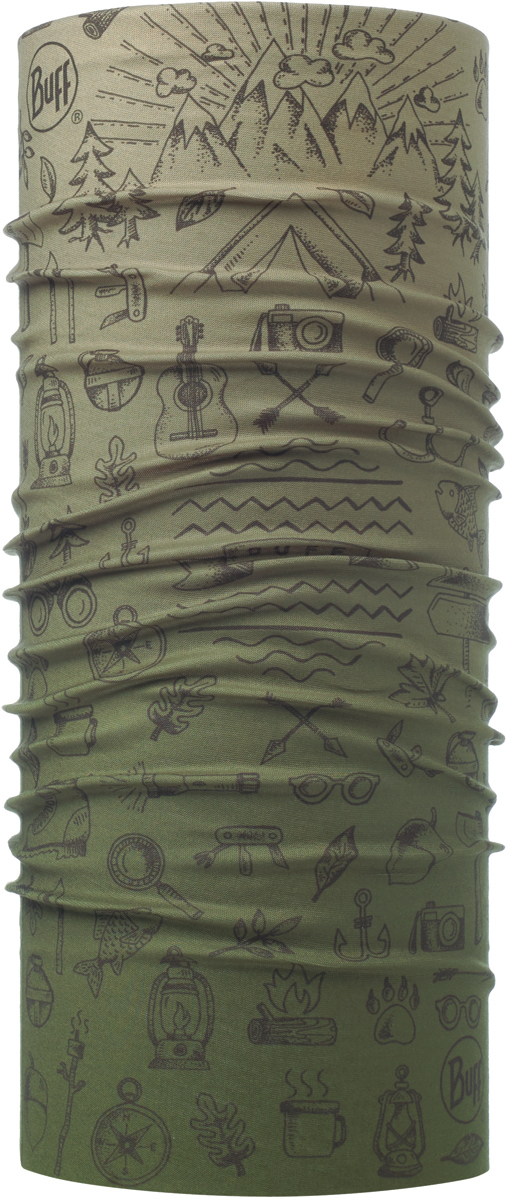 Бандана Buff Original, цвет: хаки. 115216.846.10.00. Размер универсальный115216.846.10.00 Бандана Buff Original, цвет: хаки. 115216.846.10.00. Размер универсальный115216.846.10.00Бандана Buff Original - это оригинальный, мультифункциональный, бесшовный головной убор - удобный и комфортный для любого вида активного отдыха и спорта. Оригинальный, потому что Buff был и является первым в мире брендом мультифункциональных, бесшовных и универсальных головных уборов. Мультифункциональный, потому что их можно носить самыми разными способами: как шарф, как шапку, как балаклаву, косынку, бандану, маску, напульсник и многими другими - решает Ваша фантазия! Универсальный головной убор, который можно носить более чем двенадцатью способами, который можно использовать при занятии любым видом спорта, езде на велосипеде и мотоцикле, катаясь или бегая на лыжах, и даже как аксессуар в городской одежде. Бесшовный, благодаря эластичности, позволяющей использовать эти головные уборы как угодно и не беспокоиться о том, что кожа может быть натерта или раздражена швами.
