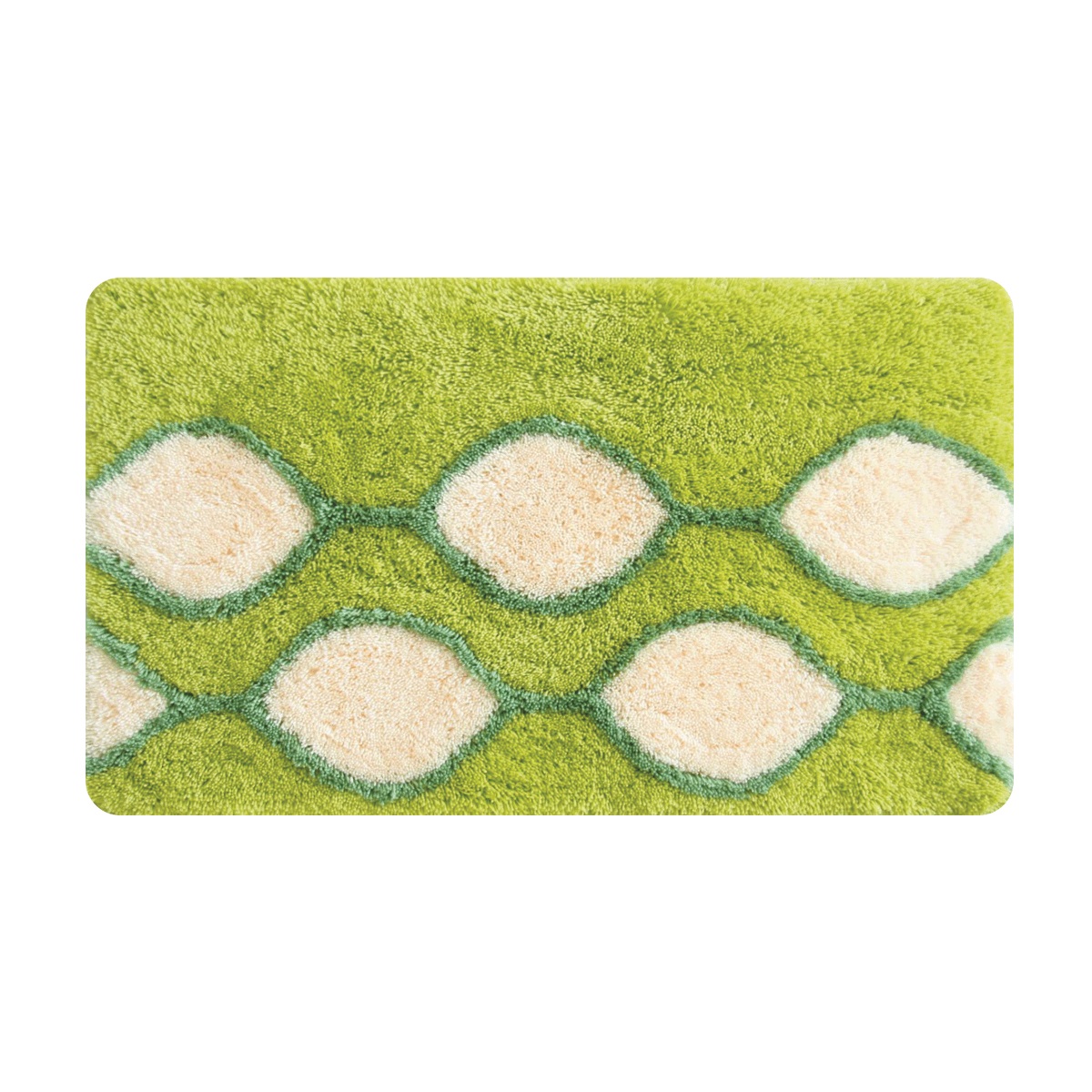Коврик для ванной Iddis Curved Lines Green, цвет: зеленый, 50 х 80 см402A580I12 Коврик для ванной Iddis Curved Lines Green, цвет: зеленый, 50 х 80 см402A580I12Коврик для ванной комнаты Iddis выполнен из 100% акрила. Коврик имеет специальную латексную основу, благодаря которой он не скользит на напольных покрытия в ванной, что обеспечивает безопасность во время использования. Коврик изготавливается по специальным технологиям машинного ручного тафтинга, что гарантирует высокое качество и долговечность.Высота ворса: 2,5 см.