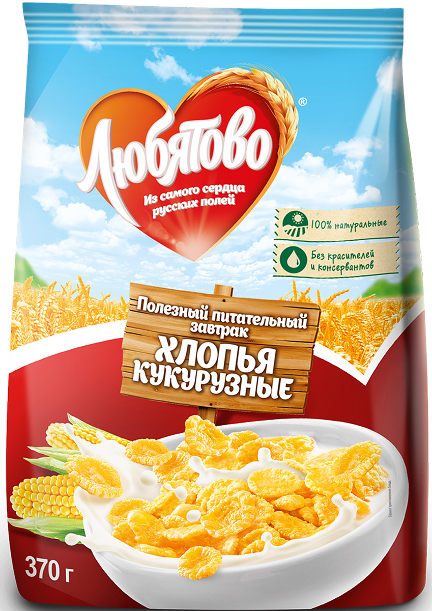 Хлопья кукурузные Любятово 300г