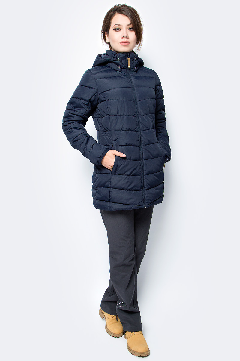 Куртка женская Icepeak, цвет: темно-синий. 853035520IV_390. Размер 38 (44)853035520IV_390 Куртка женская Icepeak, цвет: темно-синий. 853035520IV_390. Размер 38 (44)853035520IV_390Куртка женская Icepeak выполнена из полиэстера. Модель с длинными рукавами и капюшоном застегивается на застежку-молнию.