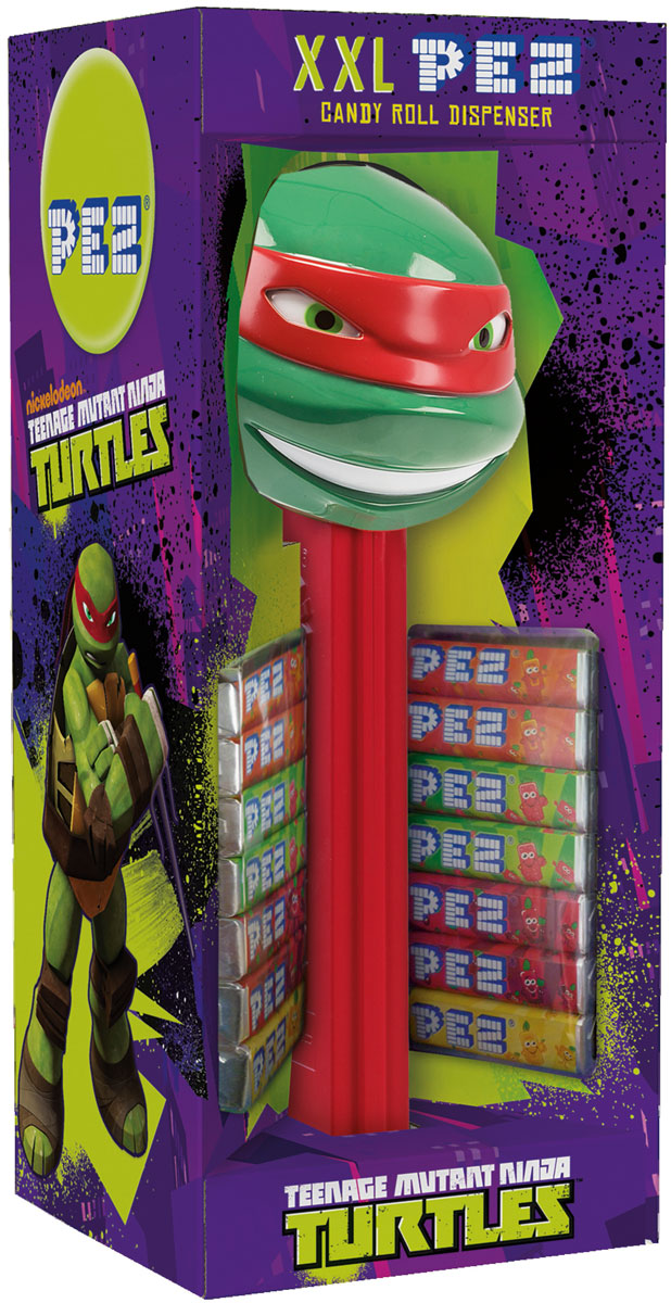 PEZ Игрушки с конфетами XXL черепашки ниндзя, 119 г21334-2 PEZ Игрушки с конфетами XXL черепашки ниндзя, 119 г21334-2Легендарные игрушки PEZ - предмет коллекционирования во всем мире с 1940 года. Это продукт с уникальной комбинацией игрушки и фруктовых конфет, служащих для их наполнения! Все герои PEZ - это персонажи самых популярных современных мультфильмов и блокбастеров. Собери свою коллекцию ПЕЦ! Ешь, играй, коллекционируй - 3 радости в одном PEZ! А теперь PEZ еще и в формате - XXL с огромной игрушкой дозатором и 14 конфетами - ограниченная серия. А еще, теперь ты знаешь, чем удивить друга.