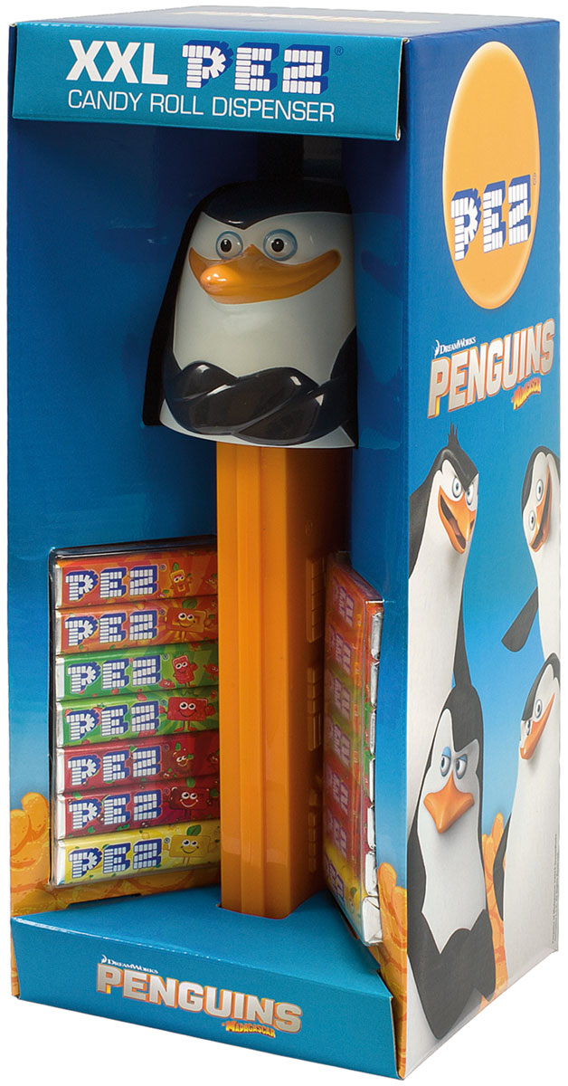 PEZ Игрушки с конфетами XXL пингвины из мадагаскара, 119 г21334-3 PEZ Игрушки с конфетами XXL пингвины из мадагаскара, 119 г21334-3Легендарные игрушки PEZ - предмет коллекционирования во всем мире с 1940 года. Это продукт с уникальной комбинацией игрушки и фруктовых конфет, служащих для их наполнения! Все герои PEZ - это персонажи самых популярных современных мультфильмов и блокбастеров. Собери свою коллекцию ПЕЦ! Ешь, играй, коллекционируй - 3 радости в одном PEZ! А теперь PEZ еще и в формате - XXL с огромной игрушкой дозатором и 14 конфетами - ограниченная серия. А еще, теперь ты знаешь, чем удивить друга.