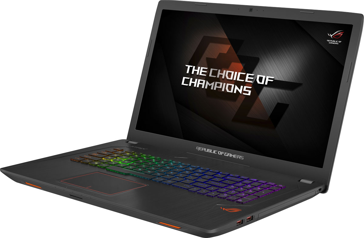 ASUS ROG GL753VD (GL753VD-GC281T)GL753VD-GC281T ASUS ROG GL753VD (GL753VD-GC281T)GL753VD-GC281TASUS ROG GL753VD - это новейший геймерский ноутбук, который справится с самыми современными играми.GeForce GTX 1050 - это современный графический процессор, способный справиться с самыми требовательными компьютерными играми. Новая микроархитектура NVIDIA Pascal наделяет его высокой производительностью, а поддержка самых современных технологий максимально расширяет его функциональность.Клавиатура ноутбука оптимизирована специально для геймеров, поэтому группа клавиш WASD, традиционно используемая для навигации в игре, ярко выделена. Прочная и эргономичная, эта клавиатура оснащается клавишами ножничного типа с оптимальным ходом (2,5 мм) и четырехзонной RGB-подсветкой, которая позволит с комфортом играть даже ночью. Для удобства игры пробел клавиатуры имеет увеличенную площадь, а клавиши навигации отделены от остальных.В ноутбуке ROG Strix GL753 реализована высокоэффективная система охлаждения Cooling Overboost с управляемой скоростью вращения вентиляторов. Она обеспечивает стабильную работу системы при любом уровне загрузки процессора.В ASUS ROG GL753VD используется высококачественная 17,3-дюймовая матрица с разрешением Full HD, чье матовое покрытие минимизирует раздражающие блики, а широкие углы обзора являются залогом точной цветопередачи.В ноутбуке ROG Strix GL753 может быть установлено до 32 гигабайт оперативной памяти DDR4, которая сочетает в себе высокую производительность с невероятно низким энергопотреблением.Компактный разъем USB Type-C имеет специальную конструкцию, которая позволяет подключать USB-кабель к устройству любой стороной.ASUS ROG GL753VD предлагает множество функций для организации онлайн-трансляций геймерских сессий с великолепным качеством звука и изображения. Микрофонный массив, реализованный в данном ноутбуке, наделен технологией фильтрации шумов для кристально чистой записи голоса.Программное обеспечение ROG Gaming Center - это комплексный центр управления всевозможными геймерскими функциями. С помощью единого интерфейса он предоставляет доступ ко всем параметрам и функциям, которые могут быть полезными в игре.Точные характеристики зависят от модификации.Ноутбук сертифицирован EAC и имеет русифицированную клавиатуру и Руководство пользователя