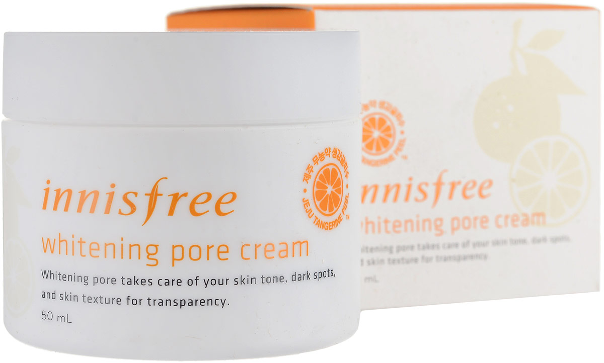 Innisfree Осветляющий крем, 50 мл545490 Innisfree Осветляющий крем, 50 мл545490Увлажняющий и выравнивающий крем для лица с устойчивой формой витамина С для яркой, ровной и чистой кожи. Whitening Pore Cream - это последняя, четвертая, ступень ежедневного ухода за кожей. Средство обладает нежнейшей текстурой, быстро впитывается в кожу без чувства липкости, мгновенно освежает, наполняет кожу влагой и жизненной силой, улучшает цвет лица, стягивает расширенные поры, осветляет пятна и постакне и делает кожу ровной и прозрачной.