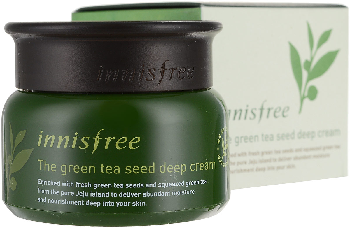 Innisfree Глубокоувлажняющий крем с экстрактом семян зеленого чая, 50 мл592890 Innisfree Глубокоувлажняющий крем с экстрактом семян зеленого чая, 50 мл592890Крем с антиоксидантным действием и комплексом экстрактов, собранных на острове Чеджу. Масло зеленого чая обладает способностью обновлять клетки, обладает антибактериальным и антисептическим качествами. Оно способствует омоложению кожи, устраняет мелкие морщины, рубцы и пигментацию. Оказывает антисептическое действие, помогает заживлению ран и успокаивает раздражения.