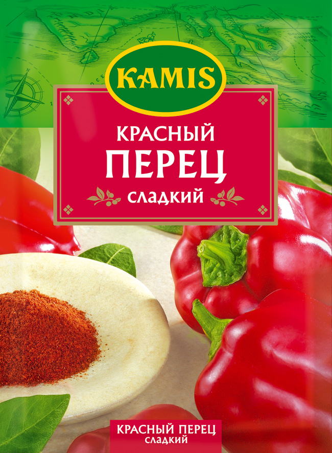 Kamis красный перец сладкий, 20 гYA43-R Kamis красный перец сладкий, 20 гYA43-RВсегда чувствуется, когда еда приготовлена с любовью! Вдохновляйтесь продуктами Kamis, готовьте блюда, полные любви, и делитесь настоящими чувствами с самыми близкими.Красный перец сладкий - это высушенные и измельченные плоды сладкого стручкового перца. Аромат: пряный, теплый, с овощными нотами. Вкус: сладковато-пряный, перечный, мягкий, мало острый.Пищевая ценность (средние значения) 100 г продукта: белки 15,4 г, жиры 13,8 г, углеводы 23,2 г.