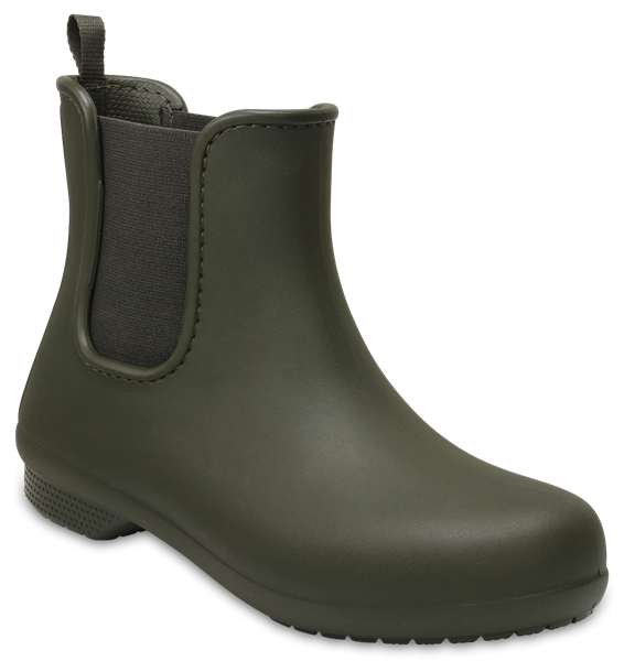 Сапоги резиновые женские Crocs Crocs Freesail Chelsea Boot, цвет: темно-зеленый. 204630-3Q6. Размер 10 (40)