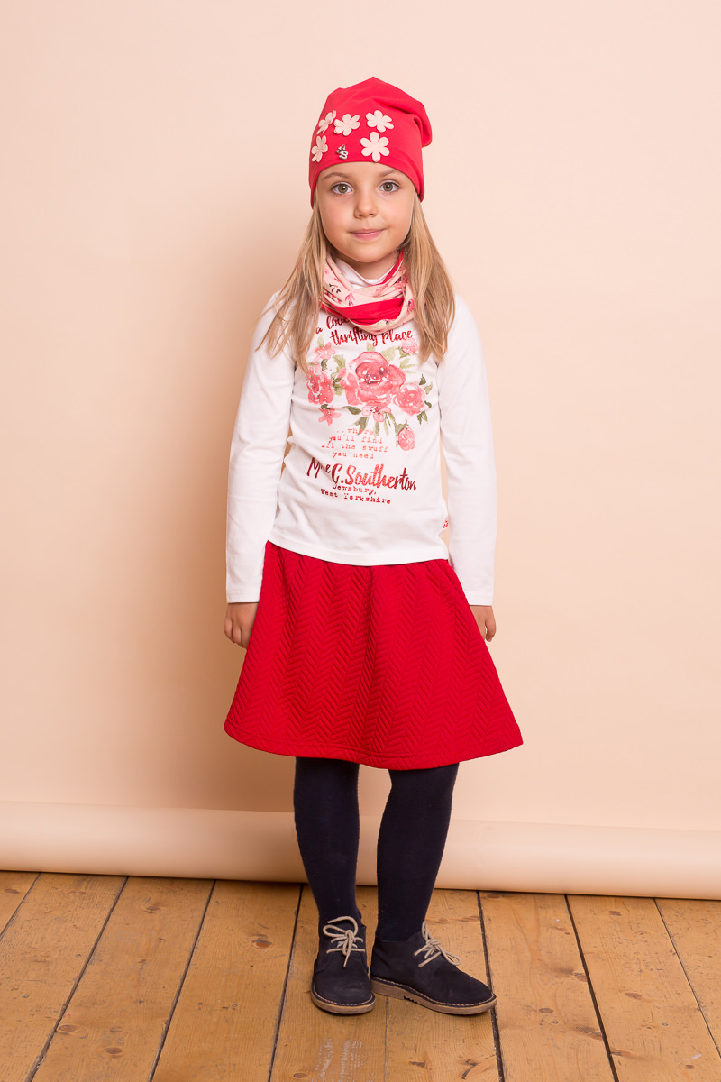 Юбка для девочки Sweet Berry, цвет: красный. 734144. Размер 98734144 Юбка для девочки Sweet Berry, цвет: красный. 734144. Размер 98734144Стильная юбка для девочки от Sweet Berry выполнена из печатного трикотажа и декорирована контрастным эластичным поясом.