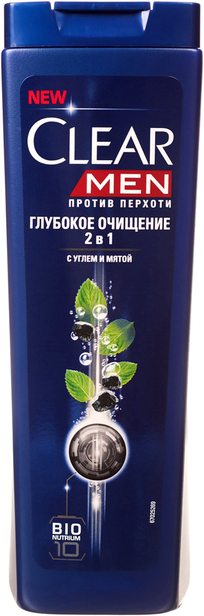 Clear Men Шампунь-бальзам против перхоти Глубокое очищение 400 мл051750752 Clear Men Шампунь-бальзам против перхоти Глубокое очищение 400 мл051750752Созданный специально для мужчин Шампунь Глубокое очищение 2 в 1 с активированным углем и мятой глубоко очищает кожу головы и дает ощущение чистоты и свежести. Комплекс Nutrium 10, входящий в состав шампуня — это насыщенная смесь 10 питательных веществ и растительных активных компонентов. При регулярном применении он активирует естественный защитный слой против перхоти кожи головы, позволяя вам гарантированно защищаться от перхоти.