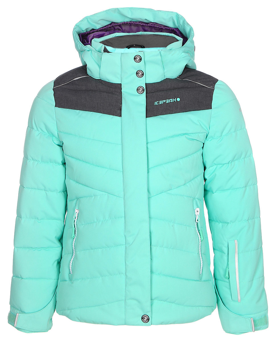 Куртка для девочки Icepeak, цвет: бирюзовый. 850026553IV_522. Размер 164850026553IV_522 Куртка для девочки Icepeak, цвет: бирюзовый. 850026553IV_522. Размер 164850026553IV_522Куртка для девочки Icepeak выполнена из полиэстера. Модель с капюшоном застегивается на молнию и кнопки.