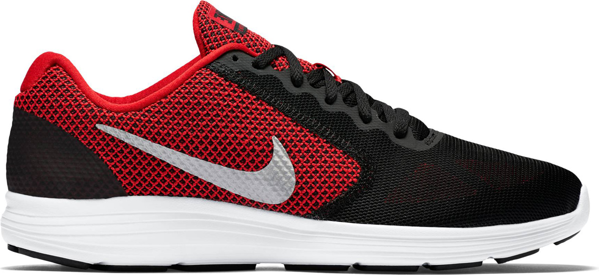 Кроссовки мужские Nike Revolution 3, цвет: черный, красный. 819300-600. Размер 7 (39)819300-600 Кроссовки мужские Nike Revolution 3, цвет: черный, красный. 819300-600. Размер 7 (39)819300-600Мужские беговые кроссовки Nike, выполненные из высококачественных материалов, дополнены тиснением и фирменной нашивкой на язычке. Классическая шнуровка надежно зафиксирует изделие на ноге. Стелька и подкладка из текстиля обеспечивают комфорт. Верх из сетки для оптимальной воздухопроницаемости. Резиновая подошва для надежного сцепления с поверхностью. В таких кроссовках вашим ногам будет уютно и комфортно.