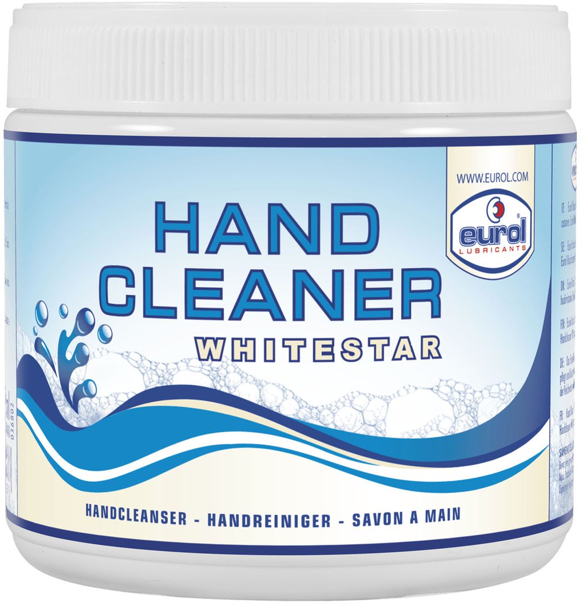 Очиститель рук EUROL HANDCLEANER WHITESTAR, 600 млE601440-600ml Очиститель рук EUROL HANDCLEANER WHITESTAR, 600 млE601440-600mlEUROL HANDCLEANER WHITESTAR Высококачественное средство для мытья рук с абразивом. Подходит для удаления смазочных веществ, тормозных жидкостей, горючих материалов и жиров. Не содержит растворителей. Обладает свойством восстановления кожи, pH нейтрально, производится из эфиров жожоба, экстрактов алоэ вера, продуктов ланолина и экологически чистого абразива (на основе полимеров). Прошло ряд дерматологических испытаний и является биоразлагаемым.СВОЙСТВА:- Биоразлагаемое (73/404/EEC)- Соответствует законодательству ЕС о косметических изделиях (76/768/EU)СПОСОБ ПРИМЕНЕНИЯ:Нанесите мыло на сухие руки, растирайте пока не будет удалена грязь, смойте водой или удалите тканью.Хранить при температуре выше 0°C.