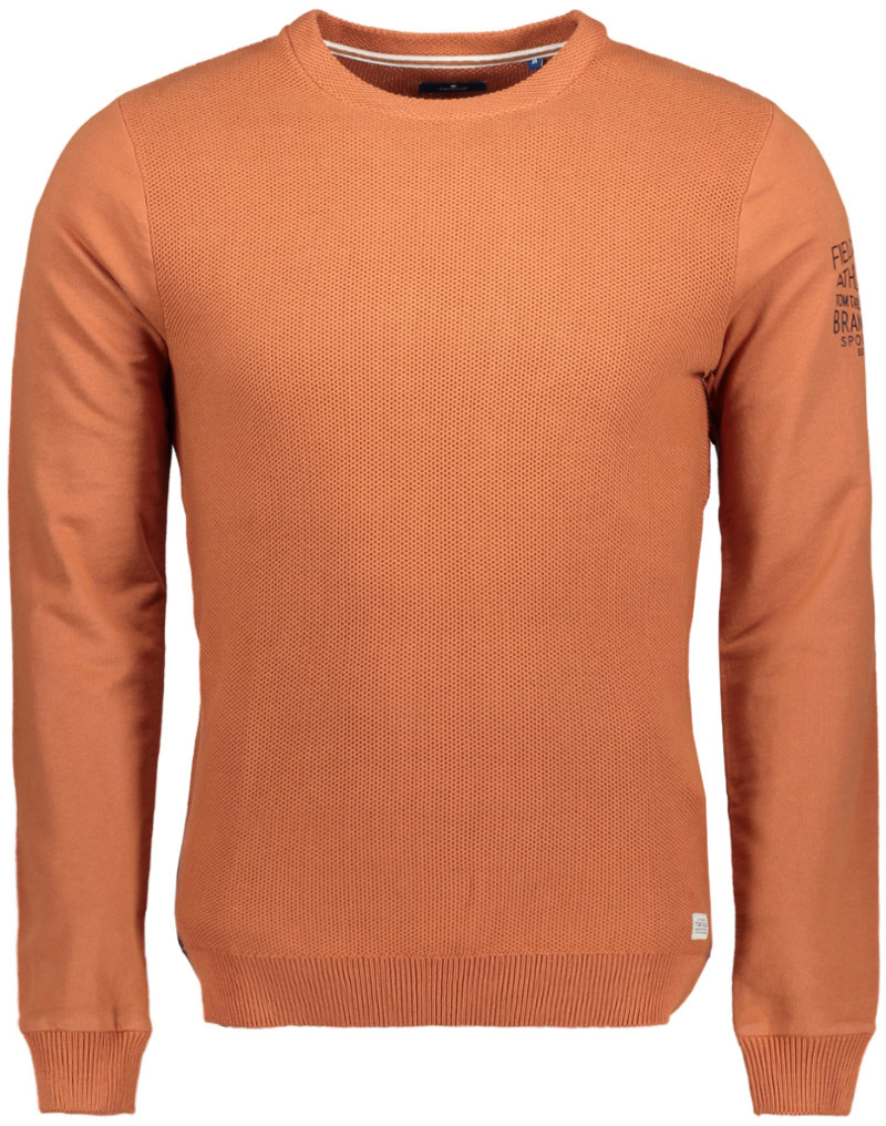 Джемпер мужской Tom Tailor, цвет: терракотовый. 3022896.00.10_3580. Размер M (48)3022896.00.10_3580 Джемпер мужской Tom Tailor, цвет: терракотовый. 3022896.00.10_3580. Размер M (48)3022896.00.10_3580Джемпер мужской Tom Tailor выполнен из натурального хлопка. Модель с круглым вырезом горловины и длинными рукавами.