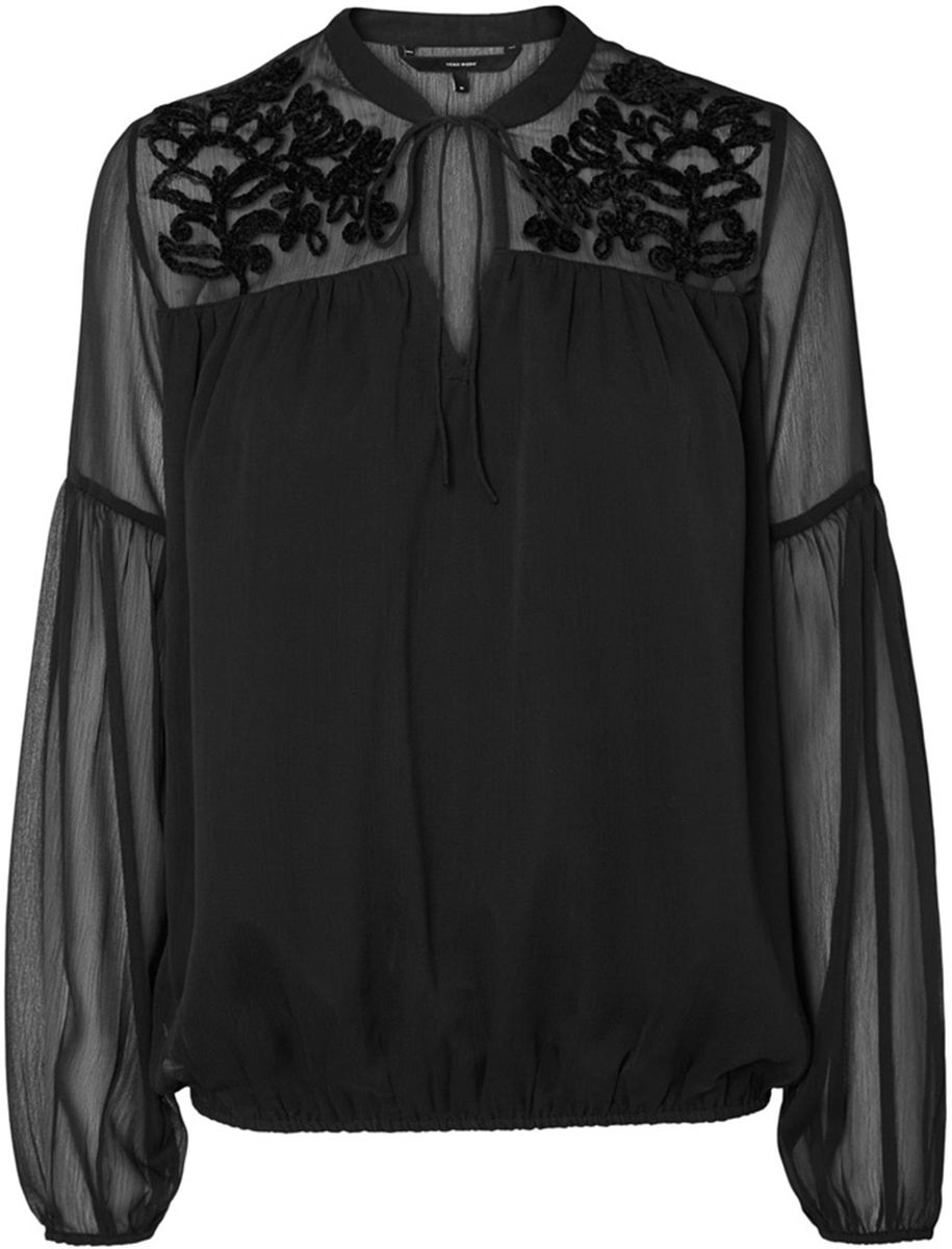 Блузка женская Vero Moda, цвет: черный. 10185517_Black. Размер M (46)10185517_Black Блузка женская Vero Moda, цвет: черный. 10185517_Black. Размер M (46)10185517_BlackБлузка женская Vero Moda выполнена из качественного материала. Модель с длинными рукавами и круглым вырезом горловины.