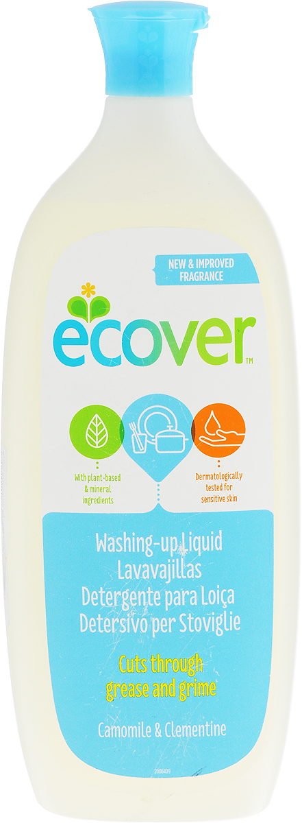 Жидкость для мытья посуды Ecover, с ромашкой и мандарином, 1 л00234_с ромашкой и мандарином Жидкость для мытья посуды Ecover, с ромашкой и мандарином, 1 л00234_с ромашкой и мандариномЖидкость для мытья посуды Ecover с ромашкой и мандарином имеет обновленную формулу, которая позволяет мыть на 40% больше посуды и включает на 20% больше растительных компонентов.Создана на основе экологически чистых ПАВ из соломы и пшеничных отрубей. Великолепно очищает и удаляет жиры, не оставляет химикатов на посуде, борется с неприятными запахами, полностью смывается водой.Не вызывает раздражений и аллергических реакций, дополнительно содержит экстракты бархатцев и алое-вера для защиты рук, что позволяет мыть посуду без перчаток. Не содержит синтетических ароматизаторов и нефтепродуктов. бережно к коже рук;подходит для использования в домах с автономной канализацией;полностью биоразлагаемая упаковка;