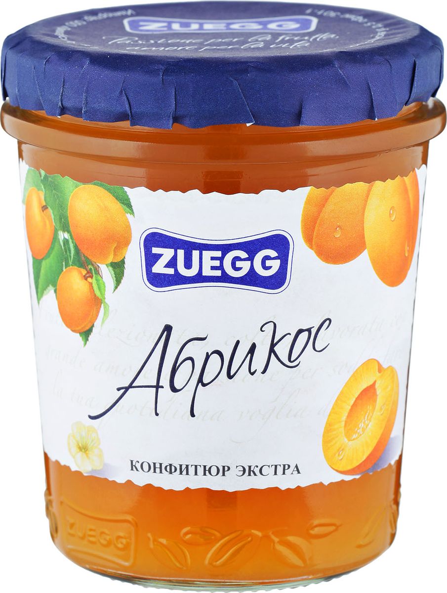 Zuegg Абрикос конфитюр, 320 гP0053921 Zuegg Абрикос конфитюр, 320 гP0053921Содержание на 100 г: фрукты 50 г, сахар 46 г