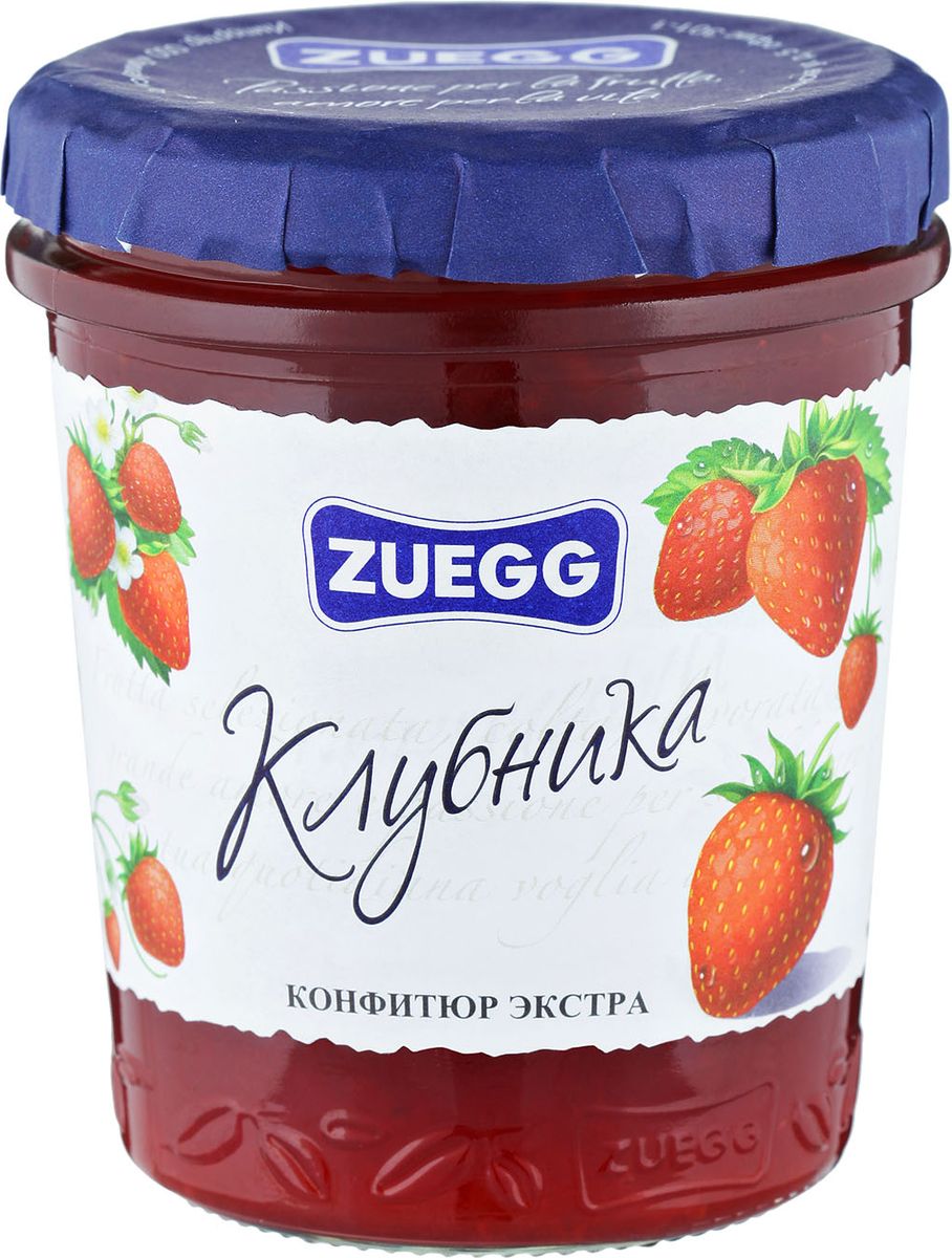 Zuegg Клубника конфитюр, 320 гP0053944 Zuegg Клубника конфитюр, 320 гP0053944Клубника – натуральный десерт из отборной клубники, прекрасный ягодный аромат которого сразу поднимает настроение. Содержание на 100 г: фрукты 50 г, сахар 46 г