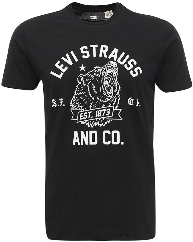 Футболка мужская Levis®, цвет: черный. 2249102600. Размер M (48)2249102600 Футболка мужская Levis®, цвет: черный. 2249102600. Размер M (48)2249102600Комфортная трикотажная футболка Levis® выполнена из натурального хлопка. Модель с кроткими рукавами и круглым вырезом горловины украшена стильным графическим принтом.