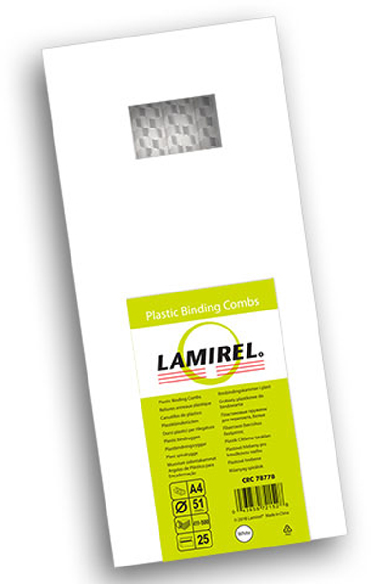 Lamirel LA-78778, White пружина для переплета, 51 мм (25 шт)LA-78778 Lamirel LA-78778, White пружина для переплета, 51 мм (25 шт)LA-78778Пластиковая пружина Lamirel предназначена для переплета документа. Пружина надежно удерживает листы в переплете благодаря изготовлению из высококачественного пластика. Подходит для многократного использования. Пластиковые пружины Lamirel поставляется в упаковке по 25 шт. с цветной этикеткой.