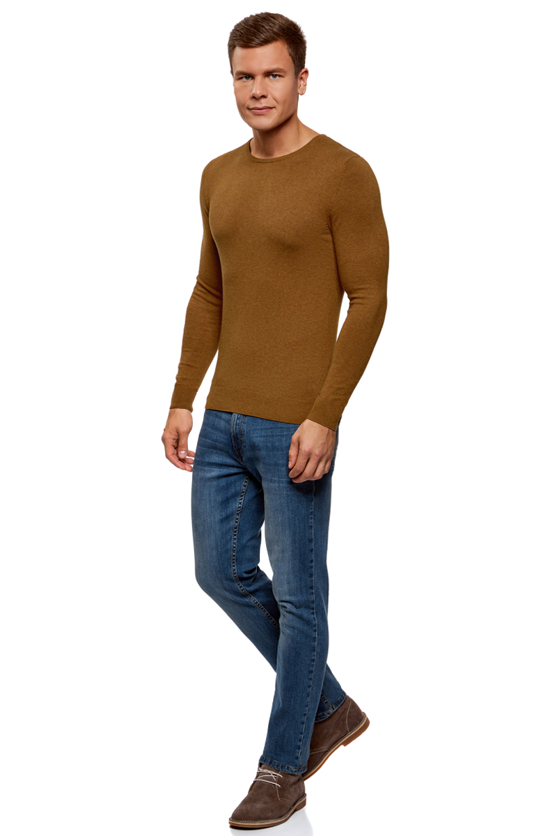 Джемпер мужской oodji Basic, цвет: темно-бежевый меланж. 4B112003M/34390N/3500M. Размер M (50)4B112003M/34390N/3500M Джемпер мужской oodji Basic, цвет: темно-бежевый меланж. 4B112003M/34390N/3500M. Размер M (50)4B112003M/34390N/3500MМужской джемпер oodji Basic выполнен из хлопка с добавлением полиамида. Модель с круглым вырезом горловины и длинными рукавами. Вырез горловины, манжеты рукавов и низ изделия связаны резинкой.