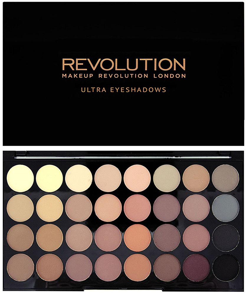 Makeup Revolution Набор из 32 теней 32 Eyeshadow Palette, Flawless Matte