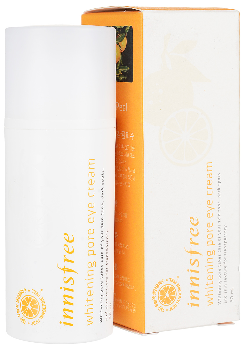 Innisfree Осветляющий крем для век, 30 мл545513 Innisfree Осветляющий крем для век, 30 мл545513Укрепляющий и оживляющий крем для глаз с устойчивой формой витамина С для яркой, ровной и чистой кожи. Whitening Pore Eye Cream - это третья ступень ежедневного ухода за кожей. Средство обладает нежной текстурой, быстро впитывается в кожу, приятно освежает и смягчает кожу. Активные компоненты крема эффективно питают, увлажняют и укрепляют нежную кожу вокруг глаз, повышают тонус кожи, предупреждают старение, разглаживают уже существующие морщины, улучшают тон кожи и делают ее более упругой, эластичной и подтянутой.