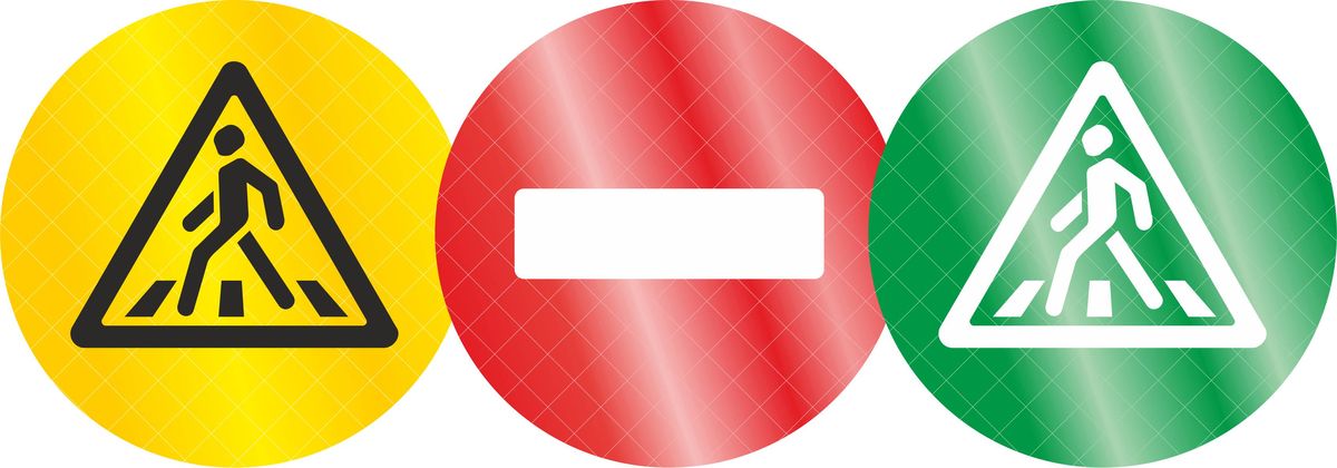 Комплект светоотражателей Фолиант Дорожные знаки, цвет: желтый, красный, зеленый, 3 штСВК-7 Комплект светоотражателей Фолиант Дорожные знаки, цвет: желтый, красный, зеленый, 3 штСВК-7Тематический комплект Фолиант Дорожные знаки состоит из 3 кругов диаметром 5,5 см. Светоотражатели изготовлены из светоотражающей пленки призматического типа. Пленка соответствует ГОСТ Р 52290-2004, обладает высокой светоотражающей способностью.Ношение светоотражателей снижает риск наезда на пешехода в темное время суток в 6-8 раз.С 1 июля 2015 года вступило в силу изменение в Правилах дорожного движения, в соответствии с которым при переходе дороги и движении по обочинам или краю проезжей части в темное время суток или в условиях недостаточной видимости пешеходам рекомендуется, а вне населенных пунктов пешеходы обязаны обеспечить свою видимость для водителей транспортных средств светоотражающими элементами.