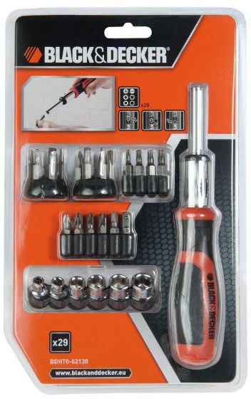 Отвертка со сменными насадками Black & Decker. BDHT0-62130BDHT0-62130 Отвертка со сменными насадками Black & Decker. BDHT0-62130BDHT0-62130Отвертка Black & Decker изготовлена из метала и оснащена сменными насадками разного размера. Эргономичная нескользящая рукоятка изготовлена из качественного пластика.
