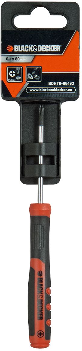 Отвертка Black & Decker, под шлиц, 0PH x 60 мм. BDHT0-66493BDHT0-66493 Отвертка Black & Decker, под шлиц, 0PH x 60 мм. BDHT0-66493BDHT0-66493Отвертка Black & Decker под шлиц изготовлена из метала. Эргономичная нескользящая рукоятка изготовлена из качественного пластика.