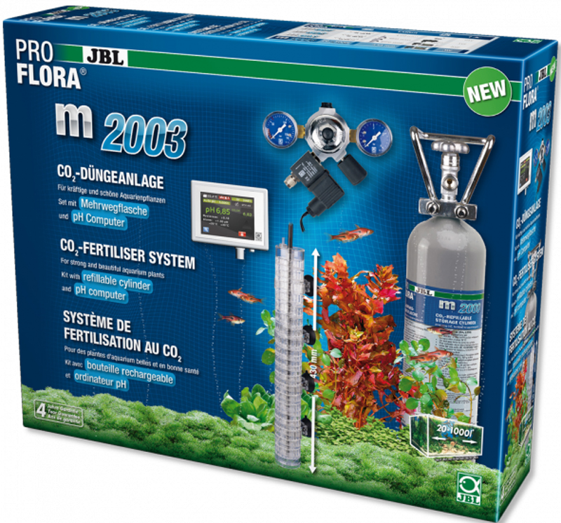 Установка для подачи СО2 в аквариум JBL ProFlora m2003, с пополняемым баллоном, для аквариумов до 1000 лJBL6318600 Установка для подачи СО2 в аквариум JBL ProFlora m2003, с пополняемым баллоном, для аквариумов до 1000 лJBL6318600JBL ProFlora m2003 - CO2-система с пополняемым баллоном 2000 г и pH-контроллером для аквариумов до 1000 л