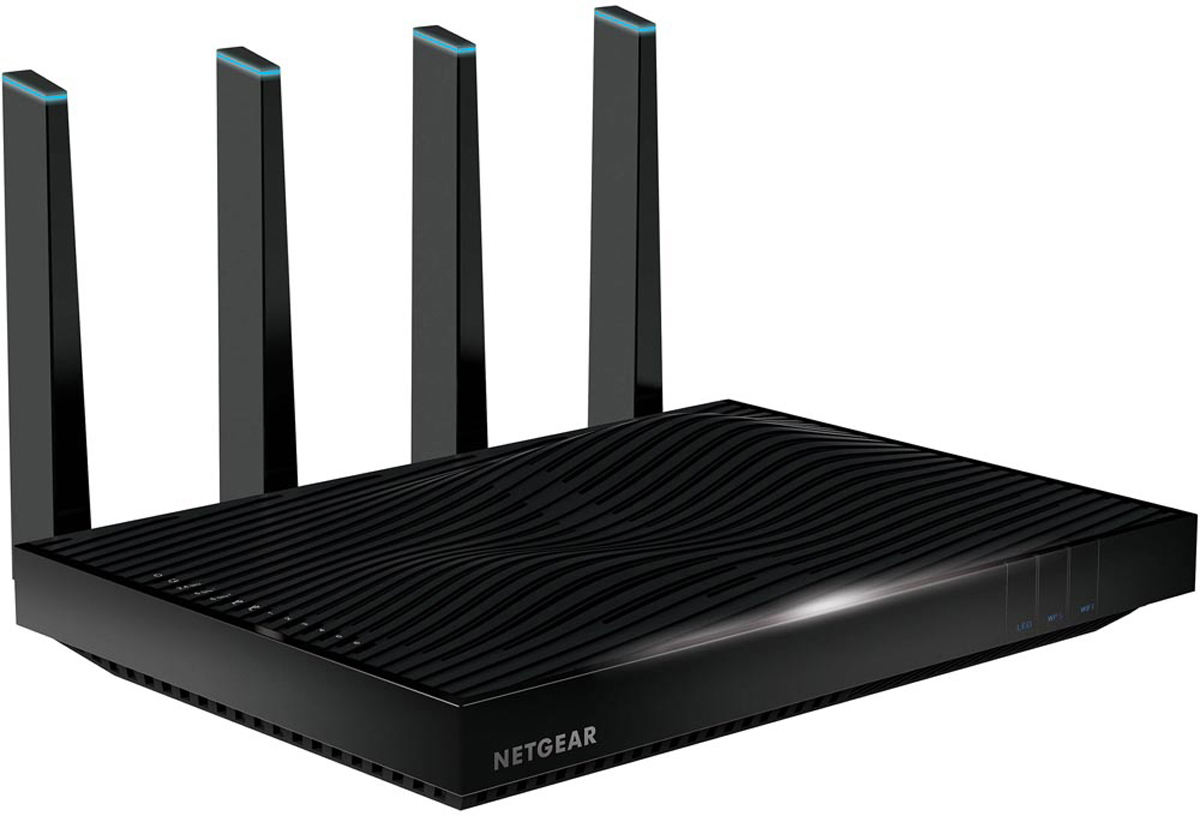 Netgear R8500 Nighthawk Smart AC5300, Black маршрутизаторR8500-100PES Netgear R8500 Nighthawk Smart AC5300, Black маршрутизаторR8500-100PESWiFi-роутер Nighthawk X8 AC5300 Smart — это новая эпоха в WiFi. Благодаря поддержке трех частотных диапазонов (Tri-Band) WiFi и четырех одновременных потоков (Quad Stream) общая скорость X8 может достигать 5,3 Гбит/с. Сочетание четырех активных внешних и четырех внутренних антенн позволяют расширить зону покрытия WiFi. Шесть портов Gigabit Ethernet позволяют подключить дополнительные проводные устройства, а благодаря агрегированию двух портов вы можете получить удвоенную максимальную скорость проводного соединения. Nighthawk R8500 — это WiFi нового поколения.