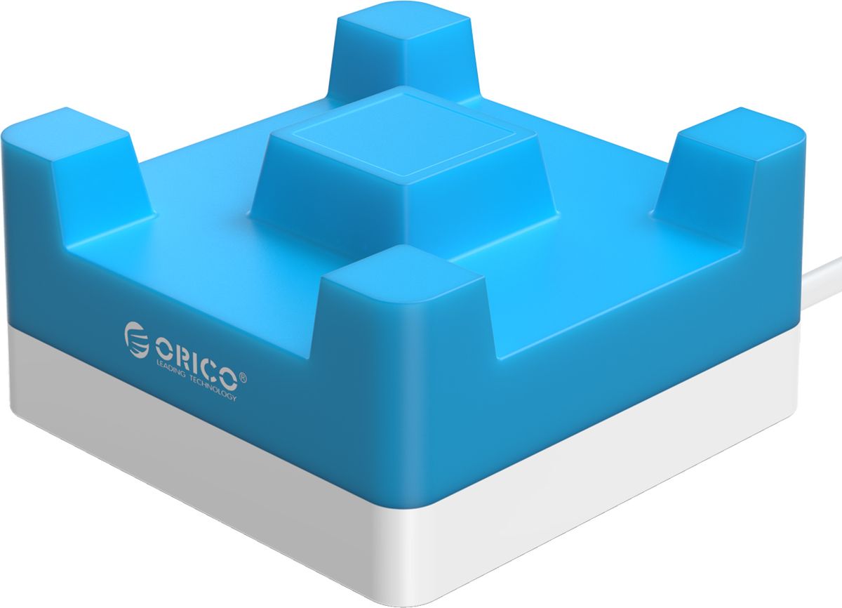 Orico CHA-4U-EU, Blue сетевое зарядное устройствоORICO CHA-4U-EU-BL Orico CHA-4U-EU, Blue сетевое зарядное устройствоORICO CHA-4U-EU-BLORICO CHA-4U-BK справится с зарядкой любых устройств, совместимых с USB. Это могут быть смартфоны, планшеты, камеры, навигаторы и другие устройства. Максимальная выходная мощность каждого рзъёма составляет 5В, 2,4А. Благодаря качественным электронным компонентам КПД составляет 88%. Благодаря уникальной конструкции, во время зарядки можно с комфортом смотреть видео на экране смартфона или планшета. Корпус изготовлен из металла и ABS-пластика, устойчивого к высоким температурам и внешним воздействиям. ORICO CHA-4U-BK совместим со всеми популярными устройствами: смартфонами, планшетами и другими гаджетами, которые могут заряжаться от портов USB. Имеет встроенную защиту от перегрузок, перезарядки, коротких замыканий, скачков напряжений и других проблем, которые могут подстерегать зарядные устройства. ХарактеристикиТип устройства Настольное универсальное зарядное устройство на 4 USB порта / подставка для смартфона или планшетаМатериал корпуса ABS огнестойкий пластик / силиконИсточник питания Сеть переменного тока 100-240V 50 / 60HzВыходы USB USB A х4Количество выходов USB 4Защита от скачков напряжения ЕстьЗащита от короткого замыкания ЕстьЗащита от перегрева ЕстьЗащита от перегрузки ЕстьЗащита от излишней зарядки ЕстьКабель Силовой кабель в комплектеДлина кабеля 1.2 мЦвет СинийГабариты 88 х 88 х 45 ммПрочее Совместим с любыми устройствами на 5 Вольт: телефоны, смартфоны, планшеты, фотоаппараты, внешние аккумуляторы, видеокамеры, навигаторы и т.д.