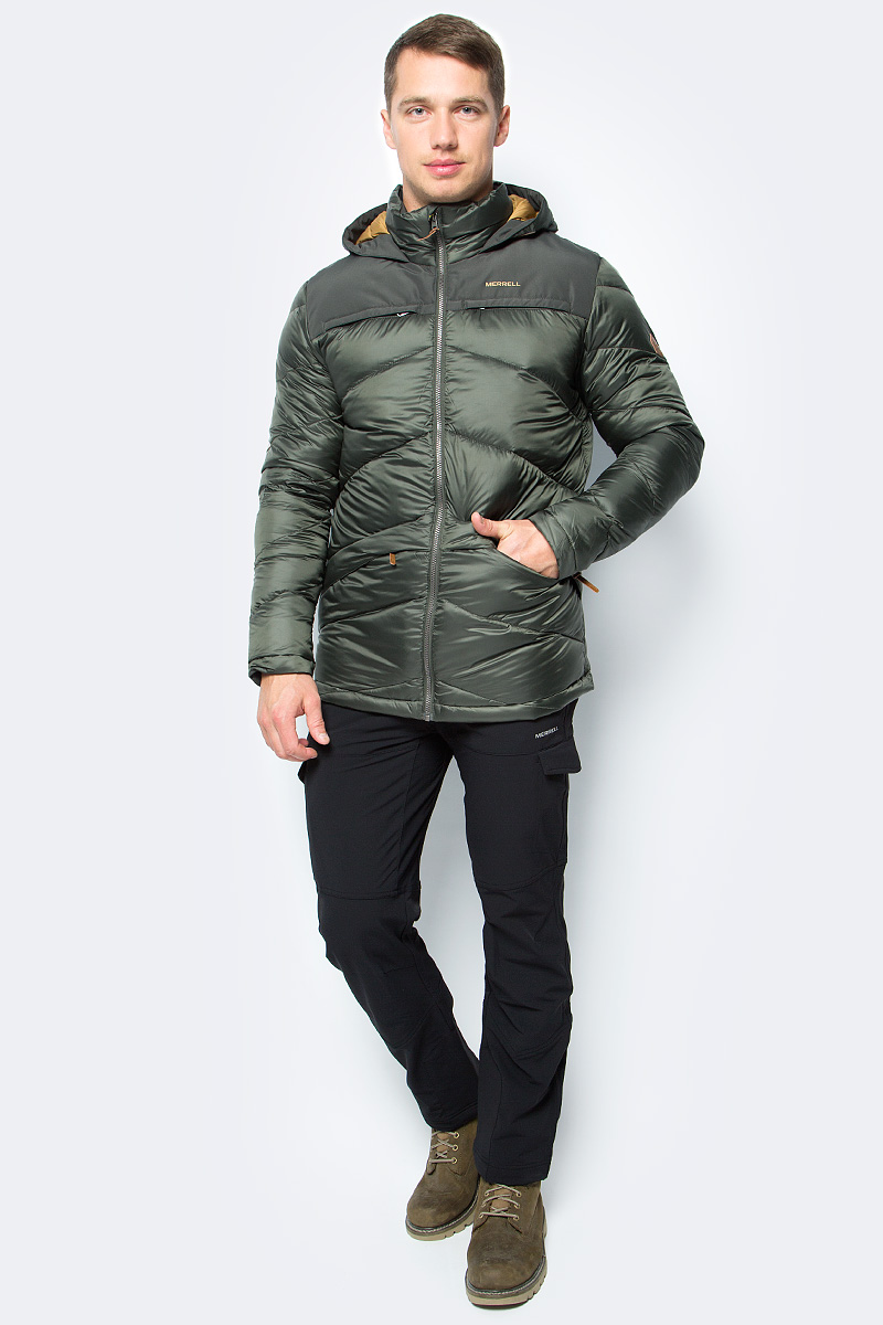 Пуховик мужской Merrell Britannia, цвет: хаки. A18AMRJAM03-64. Размер 54A18AMRJAM03-64 Пуховик мужской Merrell Britannia, цвет: хаки. A18AMRJAM03-64. Размер 54A18AMRJAM03-64Легкий и практичный пуховик Merrell Britannia отлично подойдет для путешествий и долгих прогулок в холодное время года. Модель прямого кроя с капюшоном и воротником-стойкой, надежно защищающими от продувания, изготовлена из высококачественного материала Утеплитель, состоящий на 90% из пуха и 10% из пера, согреет в холодную погоду. Куртка застегивается на молнию с внутренней ветрозащитной планкой и дополнена четырьмя наружными и одним внутренним карманами.Рекомендуемый температурный режим для данной модели до -20°С, исходя из расчета на среднюю физическую активность - ходьбу 4 км/ч.