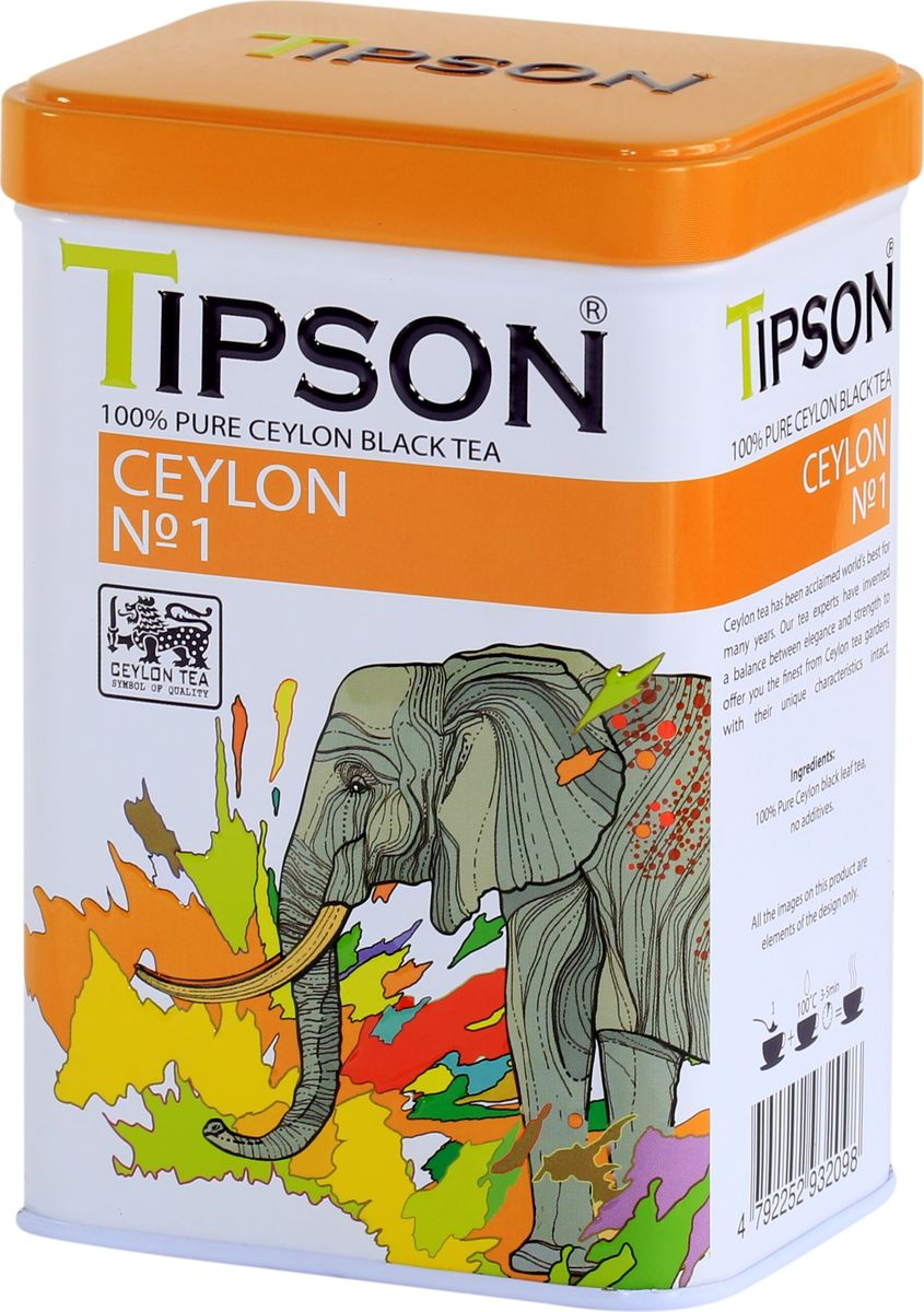 Tipson Ceylon №1 OPA черный листовой чай, 85 г80123-00 Tipson Ceylon №1 OPA черный листовой чай, 85 г80123-00Чай Tipson Ceylon №1 - классический крупнолистовой цейлонский чай, обладает характерными для цейлонского чая терпкими нотками, благодаря чему великолепно сочетается с выпечкой, десертами, лимоном. Идеально подходит для завершения ужина.Чай произрастающий на острове Цейлон, давно признан лучшим в мире. Эксперты Tipson предлагают вам чай №1, в котором найден гармоничный баланс между силой вкуса и элегантностью аромата.