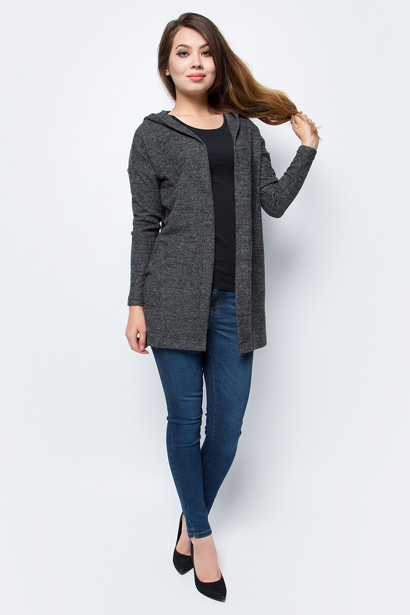 Кардиган женский Only, цвет: темно-серый. 15139173_Dark Grey Melange. Размер XL (50/52)15139173_Dark Grey Melange Кардиган женский Only, цвет: темно-серый. 15139173_Dark Grey Melange. Размер XL (50/52)15139173_Dark Grey MelangeСтильный кардиган от Only выполнен из высококачественного эластичного трикотажа. Модель с длинными рукавами и капюшоном не имеет застежки.