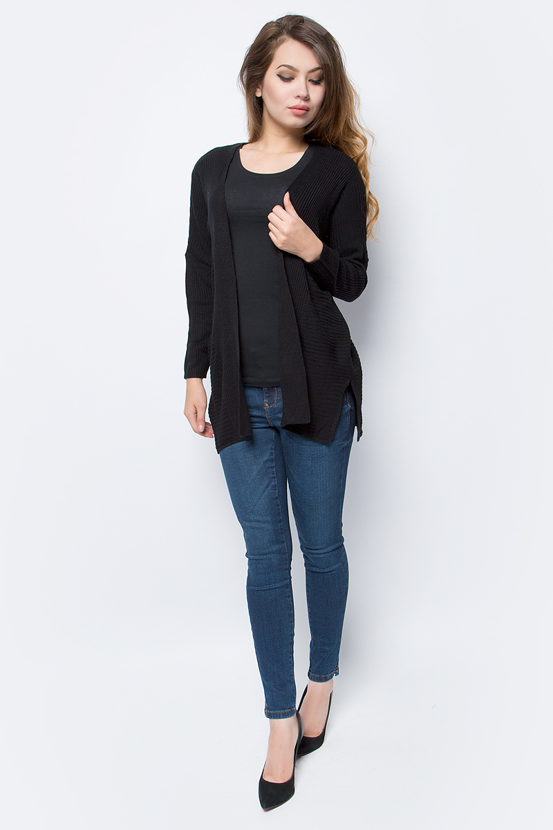Кардиган женский Only, цвет: черный. 15139978_Black. Размер S (42/44)15139978_Black Кардиган женский Only, цвет: черный. 15139978_Black. Размер S (42/44)15139978_BlackУютный кардиган от Only выполнен из натуральной акриловой пряжи. Модель с длинными рукавами не имеет застежки.